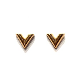 Louis Vuitton Essential V Earrings Gold Ladies M68153 LOUIS VUITTON
