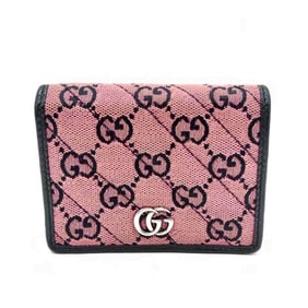 Gucci GG Marmont Small Wallet, Bifold Mini Double G Canvas, Pink, 466492