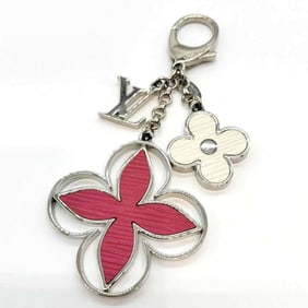 Louis Vuitton Limy Bag Charm Keychain Key Ring Monogram Pink and White Metal Epi M61013 LOUIS
