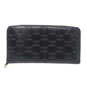 Celine Triomphe Women's Long Wallet 10B55 Leather Black