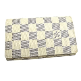 Louis Vuitton Portefeuille Tresor Women's Bifold Wallet N61744 (Discontinued) Damier Azur White