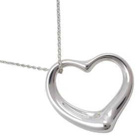 Tiffany & Co. Open Heart Large Necklace Elsa Peretti Silver 925 Made in Spain Approx. 16.3g Women's