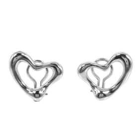Tiffany & Co. Open Heart Earrings, Silver 925, Approx. 10.6g, Heart, Women's