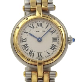 Cartier Panthere SM Round Watch 2-row Stainless Steel Quartz Analog Display Ivory Dial PANTHERESM