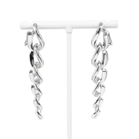 Tiffany Earrings Forged Drop Link High Polished Silver 925 Approx. 20.3g TIFFANY & Co.