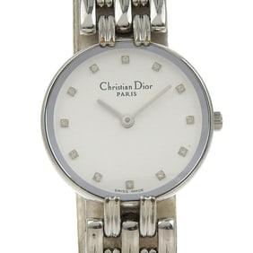 Christian Dior Bakira Watch D44.120 Stainless Steel Quartz Analog Display White Dial Women's