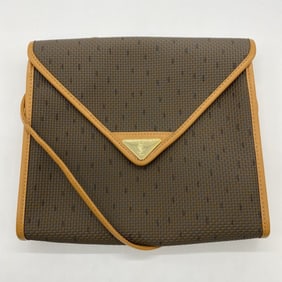 YVES SAINT LAURENT Saint Laurent Shoulder Bag Pochette Leather Beige Brown Women's Men's