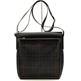 BURBERRY Shoulder Bag Smoked Check Shadow Horse Dark Brown Nova Women's