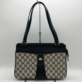 GUCCI Old Gucci 86 02 Shoulder Bag/Handbag/Tote in GG Supreme Leather (Navy) for Men and Women