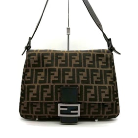 FENDI Mamma Bucket handbag/shoulder bag in Zucca nylon canvas and leather brown for men women