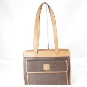 CELINE Macadam shoulder bag for women, brown, fits A4 size documents