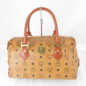 MCM Glam Leather Women's Handbag in Camel Brown