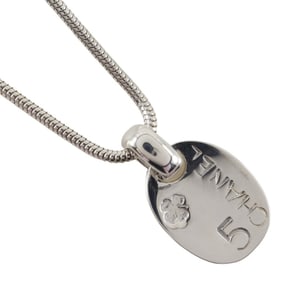 CHANEL Icon Necklace No.5 Clover Snake Chain Silver 925 Approx. 12.1g Women's