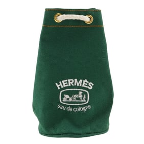 Hermes HERMES eau de cologne pouch novelty nylon canvas green drawstring unisex
