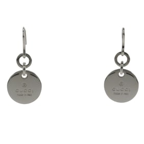 Gucci GUCCI Trademark Earrings Logo Round Silver 925 Approx. 12.1g Women's