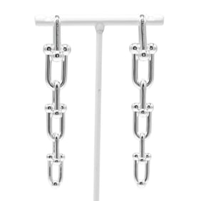 Tiffany earring hardware graduated link silver 925 approx. 22.6g TIFFANY & Co.