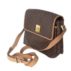 Celine Shoulder Bag Macadam Brown M14 PVC and Leather