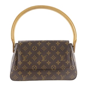 Louis Vuitton Mini Looping Shoulder Bag M51147 Monogram Canvas 2002 Brown MI1002 A5 Magnetic Type