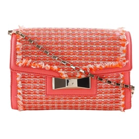 Kate Spade Chain Shoulder Bag Tweed Orange A5 Flap ChainShoulder Women's