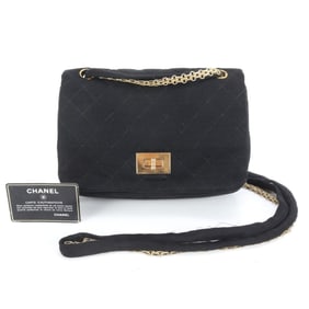 Chanel 2.55 Chain Shoulder Bag in Black Leather for Women