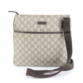 Gucci GG Supreme 141626 Leather Shoulder Bag/Messenger Bag Brown Men's