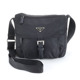 Prada Tessuto Nylon Triangle Logo Leather Shoulder Bag/Messenger Bag in Black for Men