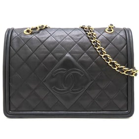 CHANEL Shoulder Bag, Lambskin, Black, Women's, 352998