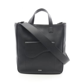 Christian Dior Dior Saddle Bag, Leather Tote Men's, Black