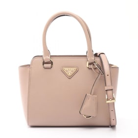 Prada SAFFIANO + SOFT C Handbag in Saffiano Leather, Beige
