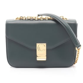 Celine C Cé Medium Shoulder Bag, Leather, Women's, Green