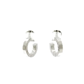 Cartier Laniere Piercing No Stone White Gold (18K) Half Hoop Earrings Silver