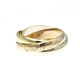 Cartier Trinity Yellow Gold (18K),Pink Gold (18K),White Gold (18K) Fashion No Stone Band Ring Gold