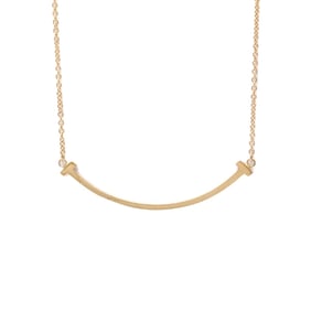 Tiffany Tiffany T Smile Small Necklace Pink Gold (18K) No Stone Men,Women Fashion Pendant Necklace