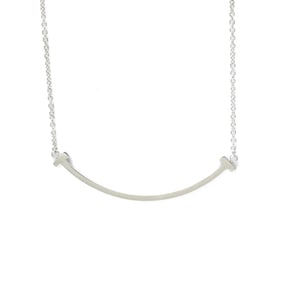 Tiffany Tiffany T Smile Small Necklace White Gold (18K) No Stone Women,Men Fashion Pendant Necklace