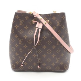 Louis Vuitton NeoNoe Shoulder Bag, Coated Canvas and Leather, Monogram, Women's, Brown Pink, M44022