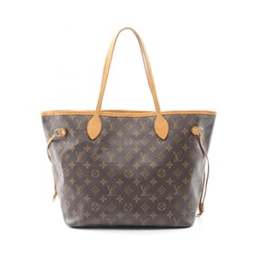 Louis Vuitton Neverfull MM Tote Bag, Coated Canvas and Leather, Monogram, Women's, Brown, M40156