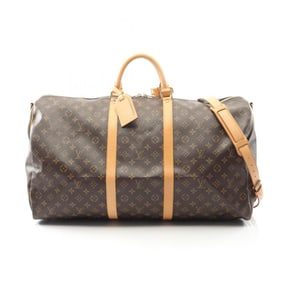 Louis Vuitton Keepall Bandouliere 60 Boston Bag, Coated Canvas and Leather, Monogram, Brown, Men's