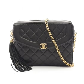 CHANEL Matelasse Diana Flap Shoulder Bag in Lambskin Leather, Black