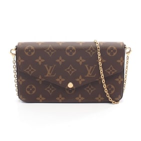 Louis Vuitton Pochette Felicie Shoulder Bag, Coated Canvas, Monogram, Women's, Brown, M81896