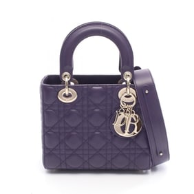 Christian Dior Dior LADY DIOR MY ABCDIOR Lady Small Cannage Handbag, Leather, Women's, Purple