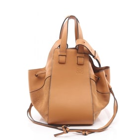 LOEWE Hammock Drawstring Small Shoulder Bag, Leather, Women's, Brown, 314 79 Z95