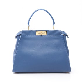 Fendi Peekaboo Regular Handbag, Leather, Women's, Blue