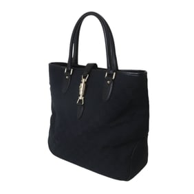 GUCCI New Jackie Tote Bag, Black, 145818, Jacquard and Leather