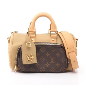 Louis Vuitton Keepall Bandouliere 25 Monogram Handbag, Leather and Suede, Women's, Beige Brown,