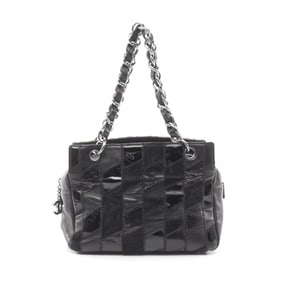 Chanel CHANEL handbag bag, lambskin leather, patent women's, black