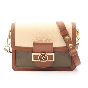 Louis Vuitton Dauphine Mini Shoulder Bag, Leather, Women's, Brown, Beige, Khaki, M55504
