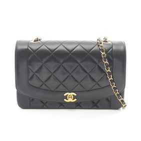 CHANEL Matelasse Diana Flap Shoulder Bag in Lambskin Leather, Black, Women's, A01165