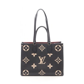 Louis Vuitton On the Go MM Two-Tone Tote Bag in Monogram Empreinte Grained Leather, Black and Beige,