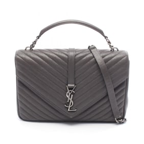 Yves Saint Laurent Saint Laurent Paris Classic Monogram Handbag, Leather, Women's, Gray, 392738