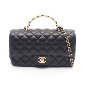 CHANEL Matelasse Shoulder Bag, Lambskin Leather, Women's, Black